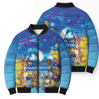 Happy Australia Flag Day Bomber Puffer Jacket Aussie Animals Grunge Style