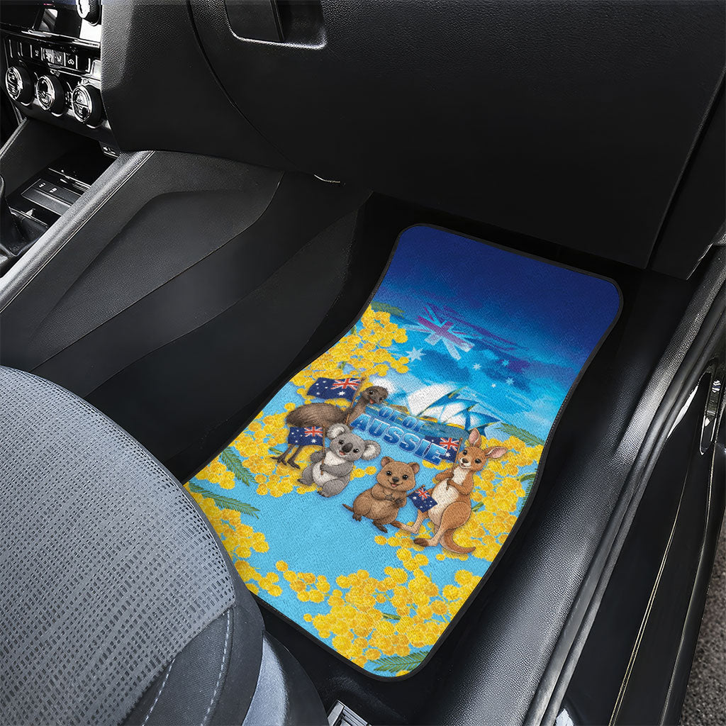 Happy Australia Flag Day Car Mats Aussie Animals Grunge Style