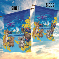 Happy Australia Flag Day Garden Flag Aussie Animals Grunge Style