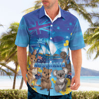Happy Australia Flag Day Hawaiian Shirt Aussie Animals Grunge Style
