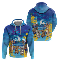 Happy Australia Flag Day Hoodie Aussie Animals Grunge Style