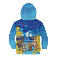 Happy Australia Flag Day Kid Hoodie Aussie Animals Grunge Style