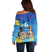 Happy Australia Flag Day Off Shoulder Sweater Aussie Animals Grunge Style