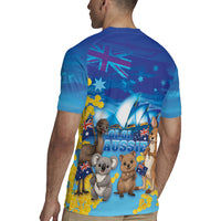 Happy Australia Flag Day Rugby Jersey Aussie Animals Grunge Style