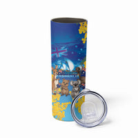 Happy Australia Flag Day Skinny Tumbler Aussie Animals Grunge Style