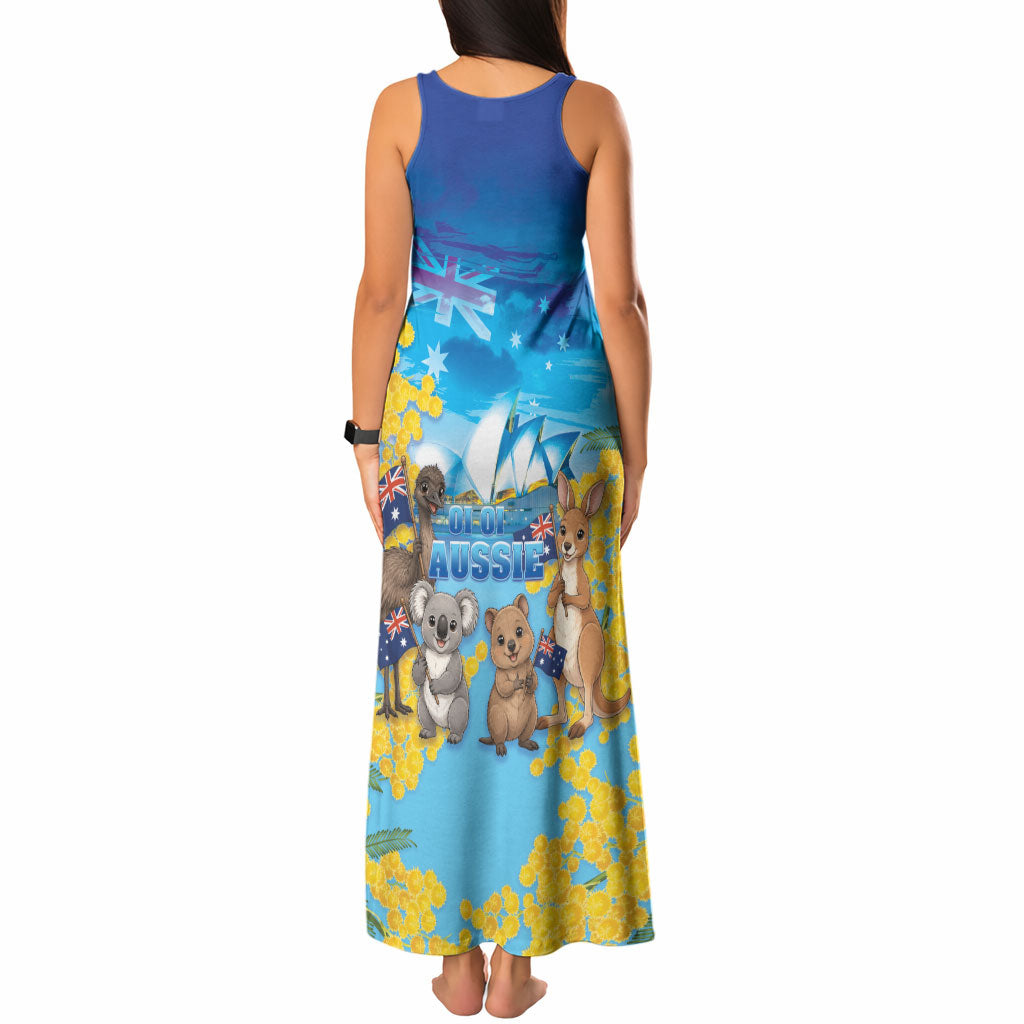 Happy Australia Flag Day Tank Maxi Dress Aussie Animals Grunge Style