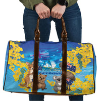 Happy Australia Flag Day Travel Bag Aussie Animals Grunge Style