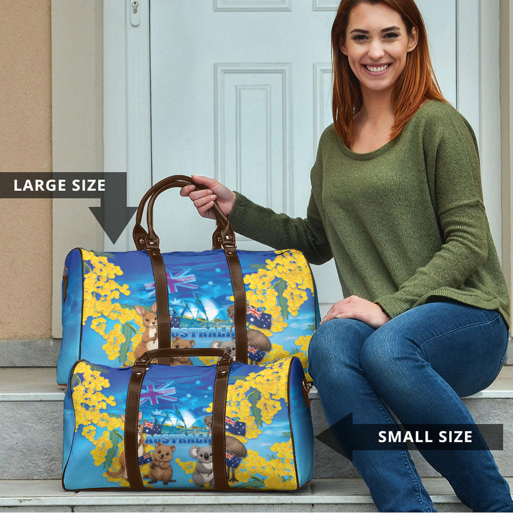 Happy Australia Flag Day Travel Bag Aussie Animals Grunge Style