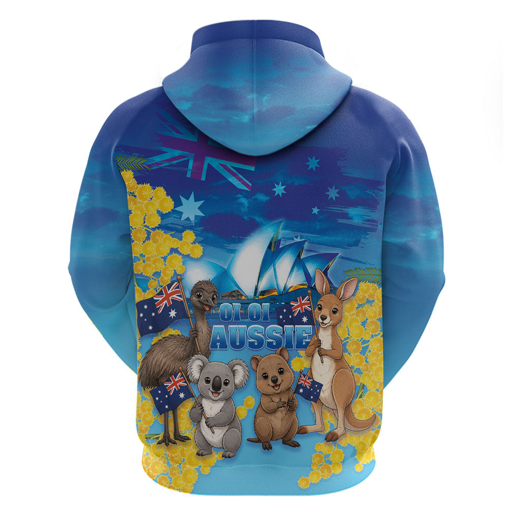 Happy Australia Flag Day Zip Hoodie Aussie Animals Grunge Style