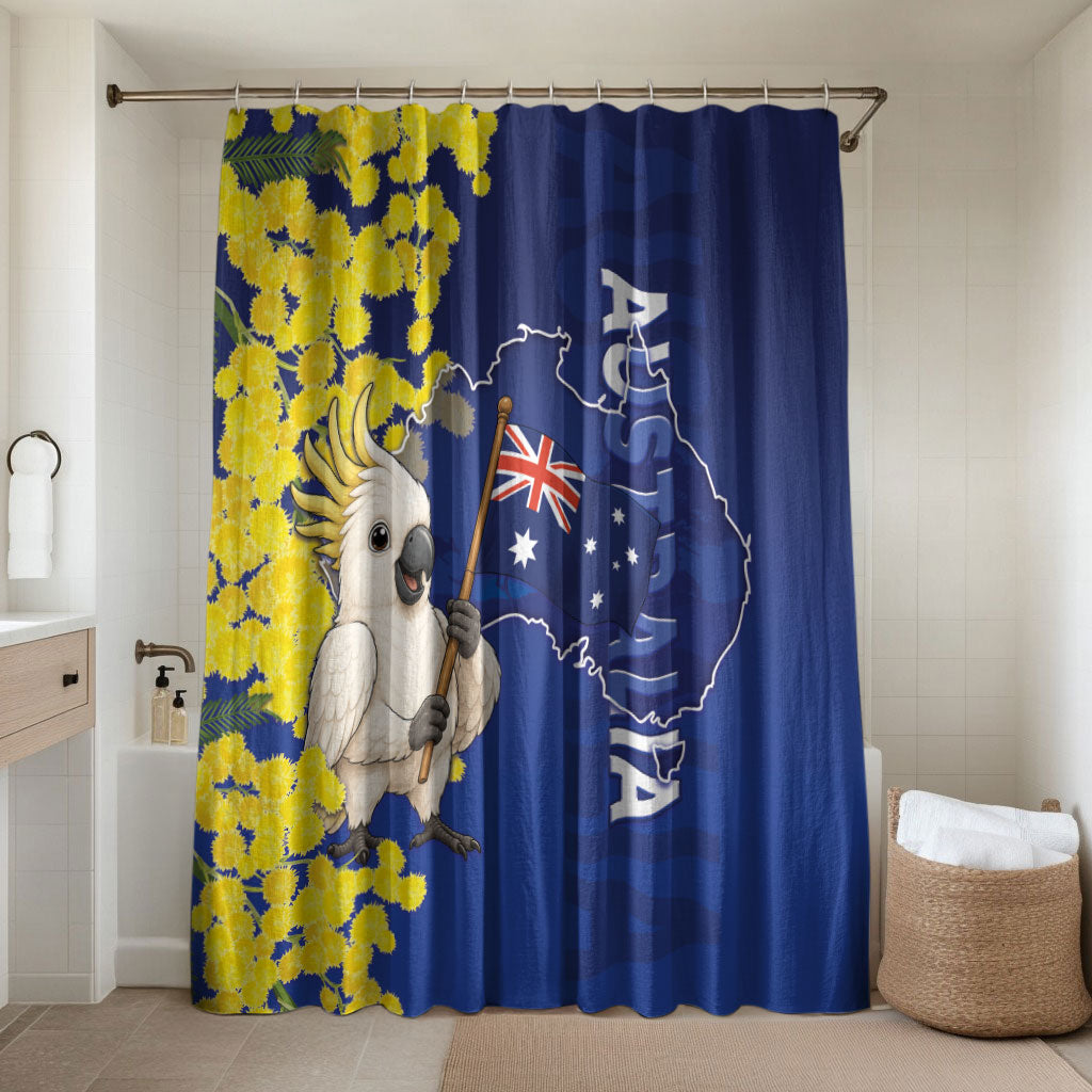 Australia Cockatoo Bathroom Set Aussie Flag With Golden Wattle
