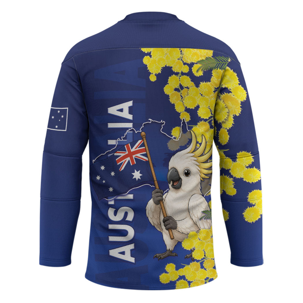 Australia Cockatoo Hockey Jersey Aussie Flag With Golden Wattle