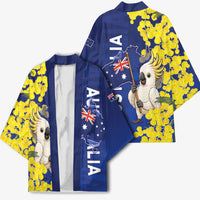 Australia Cockatoo Kimono Aussie Flag With Golden Wattle