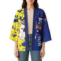 Australia Cockatoo Kimono Aussie Flag With Golden Wattle