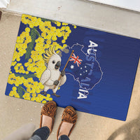 Australia Cockatoo Rubber Doormat Aussie Flag With Golden Wattle