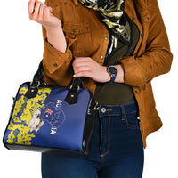 Australia Cockatoo Shoulder Handbag Aussie Flag With Golden Wattle