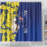 Australia Cockatoo Shower Curtain Aussie Flag With Golden Wattle
