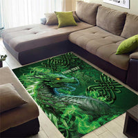 Personalized Ireland Celtic Area Rug Irish Roots Dragon Soul - Wonder Print Shop