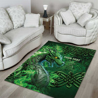 Personalized Ireland Celtic Area Rug Irish Roots Dragon Soul - Wonder Print Shop