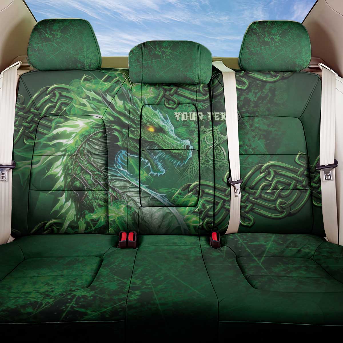 Personalized Ireland Celtic Back Car Seat Cover Irish Roots Dragon Soul - Wonder Print Shop
