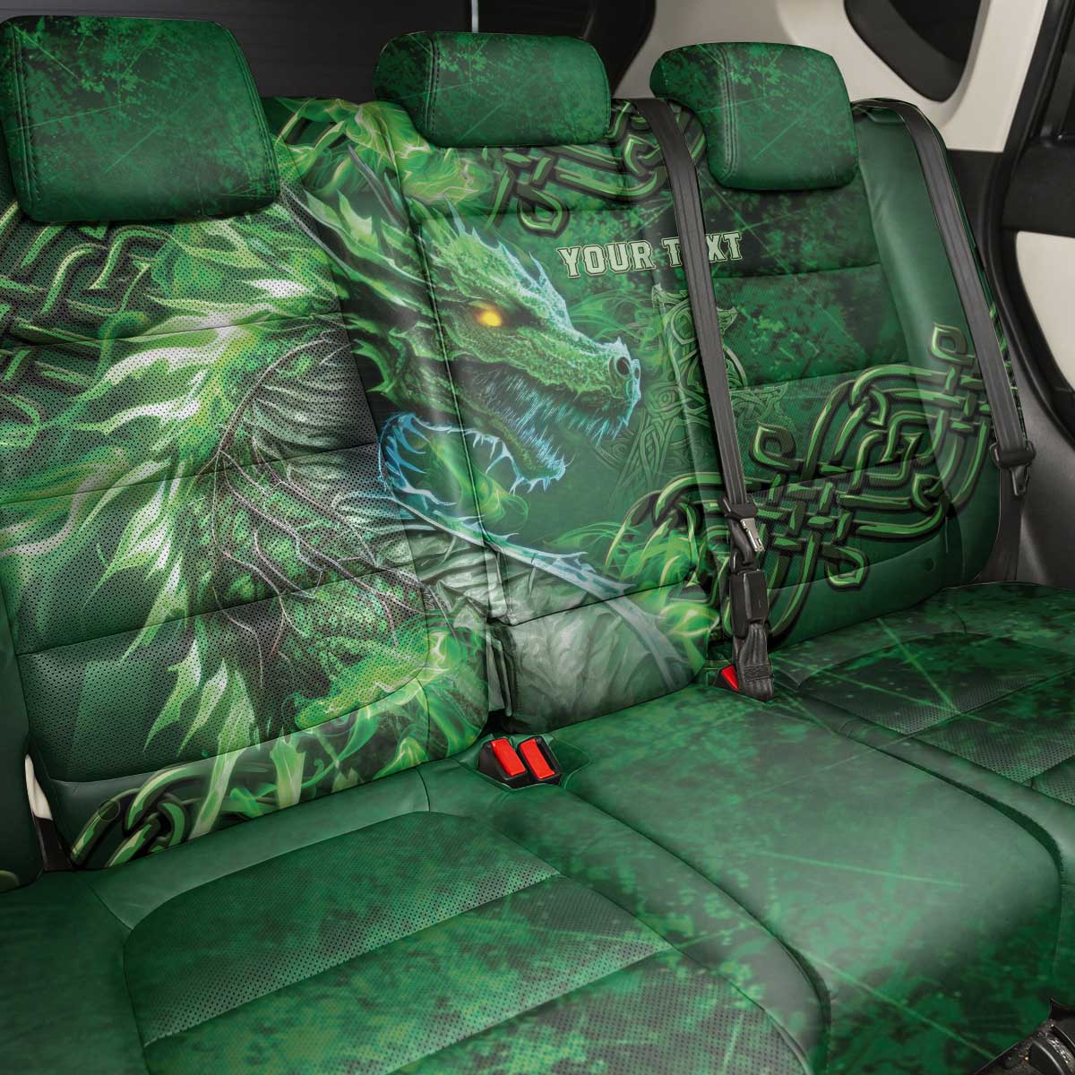 Personalized Ireland Celtic Back Car Seat Cover Irish Roots Dragon Soul - Wonder Print Shop