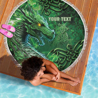 Personalized Ireland Celtic Beach Blanket Irish Roots Dragon Soul - Wonder Print Shop