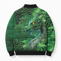 Personalized Ireland Celtic Bomber Puffer Jacket Irish Roots Dragon Soul - Wonder Print Shop