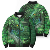 Personalized Ireland Celtic Bomber Puffer Jacket Irish Roots Dragon Soul - Wonder Print Shop