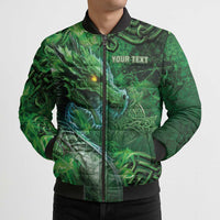 Personalized Ireland Celtic Bomber Puffer Jacket Irish Roots Dragon Soul - Wonder Print Shop