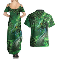 Personalized Ireland Celtic Couples Matching Summer Maxi Dress and Hawaiian Shirt Irish Roots Dragon Soul - Wonder Print Shop