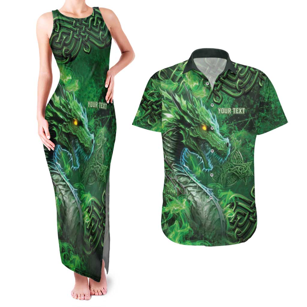 Personalized Ireland Celtic Couples Matching Tank Maxi Dress and Hawaiian Shirt Irish Roots Dragon Soul - Wonder Print Shop