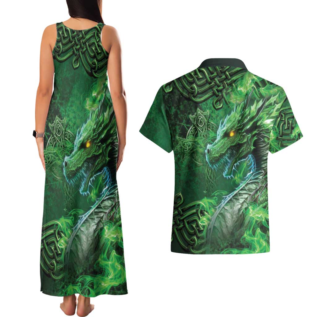 Personalized Ireland Celtic Couples Matching Tank Maxi Dress and Hawaiian Shirt Irish Roots Dragon Soul - Wonder Print Shop