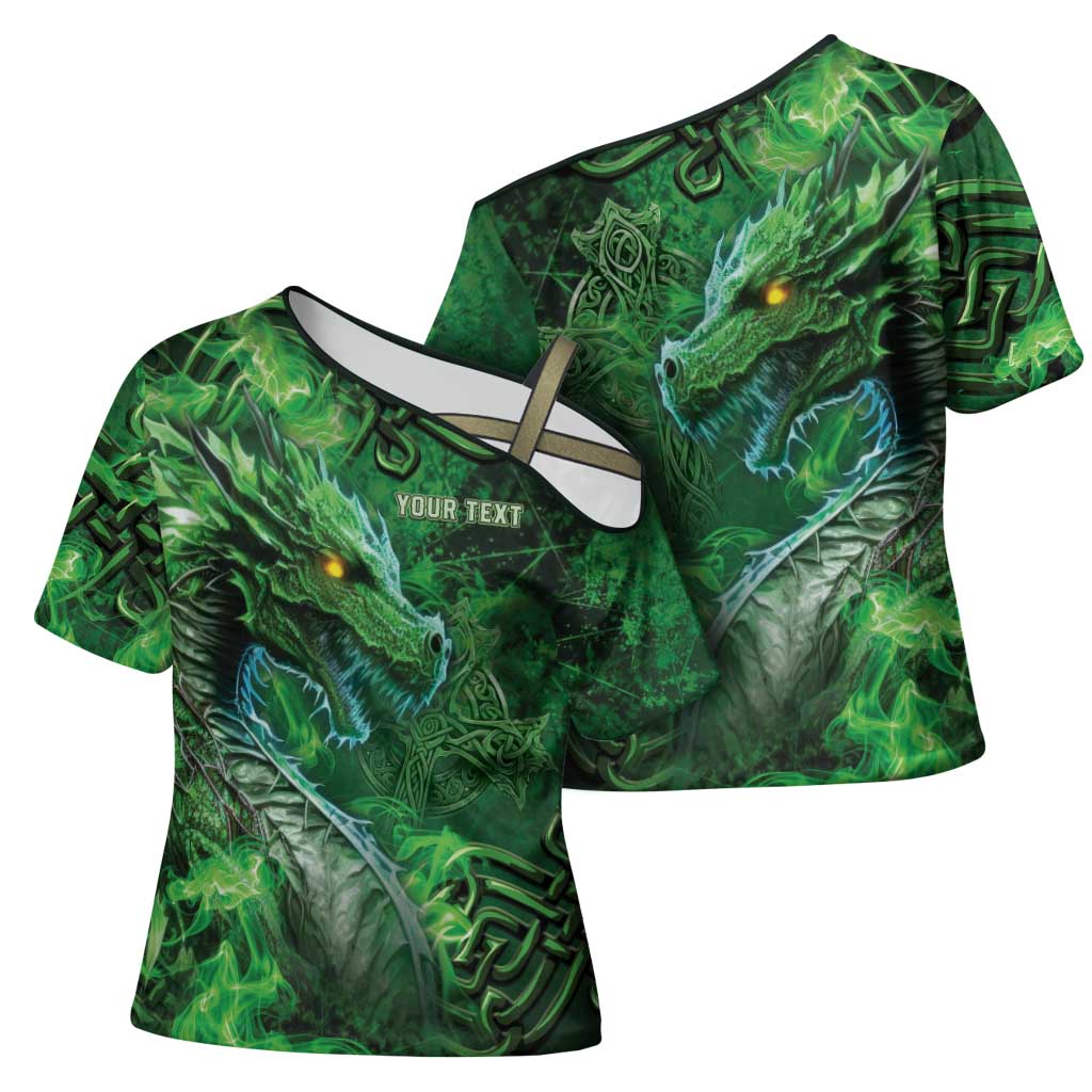 Personalized Ireland Celtic Cross Shoulder Shirt Irish Roots Dragon Soul - Wonder Print Shop