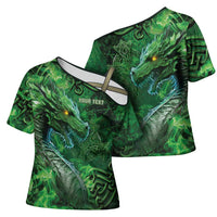 Personalized Ireland Celtic Cross Shoulder Shirt Irish Roots Dragon Soul - Wonder Print Shop