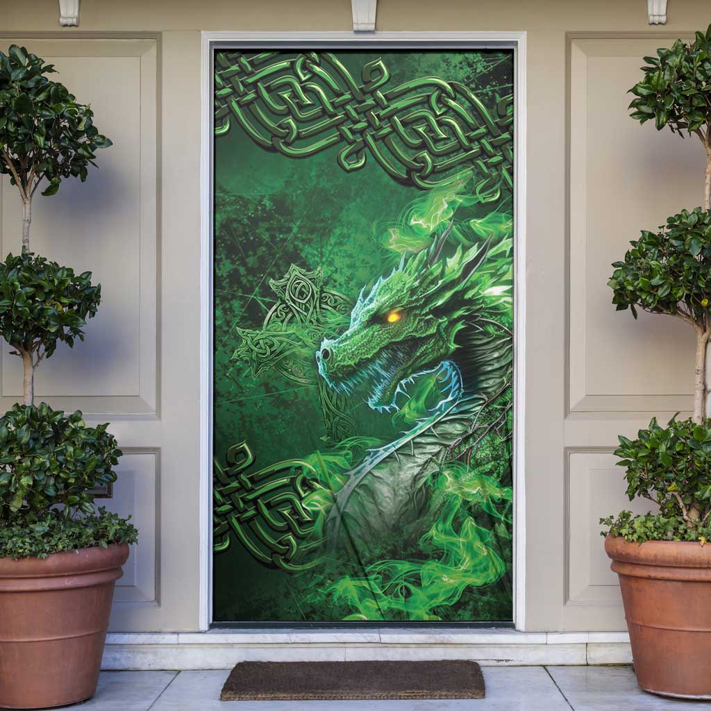 Personalized Ireland Celtic Door Cover Irish Roots Dragon Soul - Wonder Print Shop