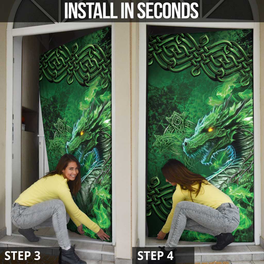 Personalized Ireland Celtic Door Cover Irish Roots Dragon Soul - Wonder Print Shop