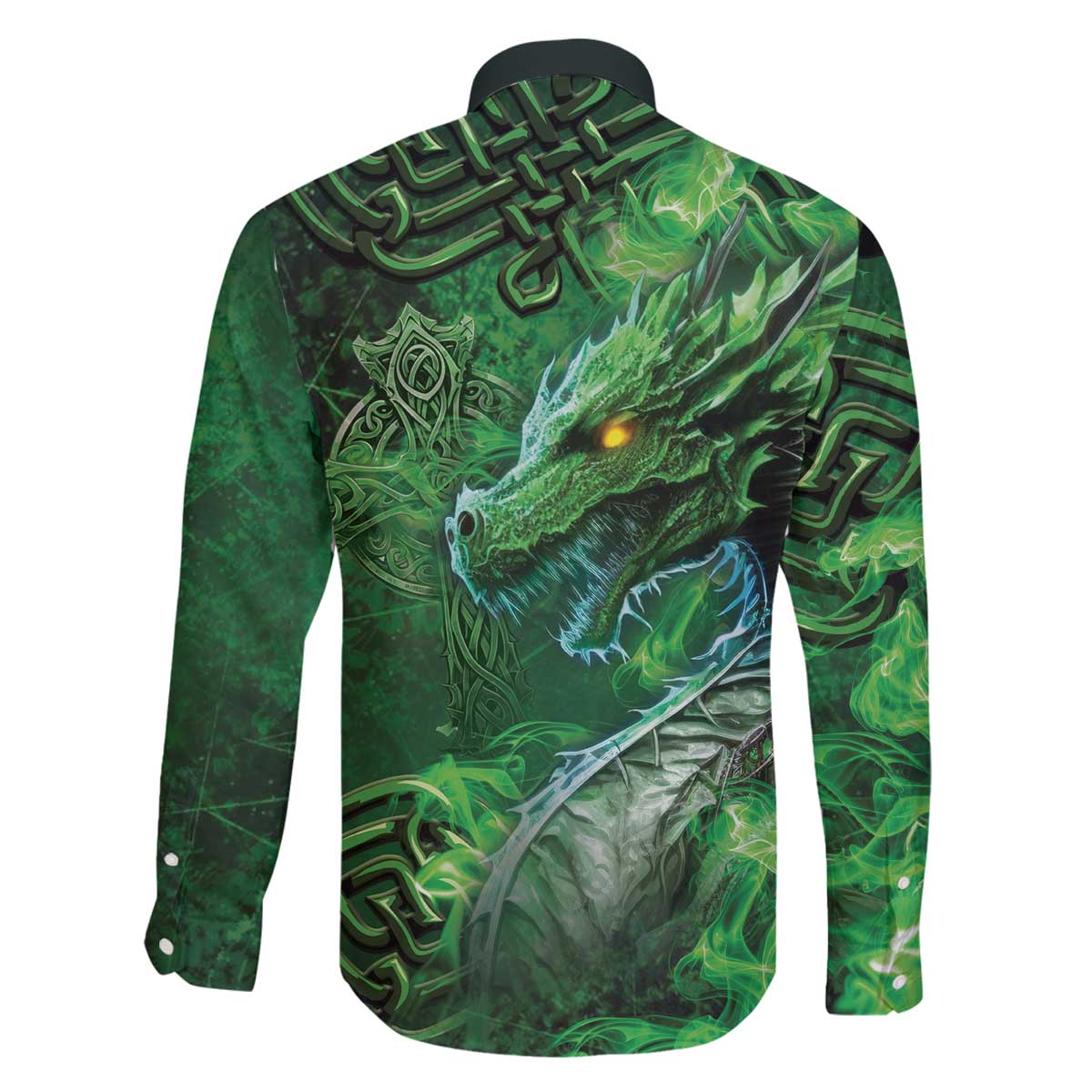 Personalized Ireland Celtic Family Matching Off The Shoulder Long Sleeve Dress and Hawaiian Shirt Irish Roots Dragon Soul - Wonder Print Shop