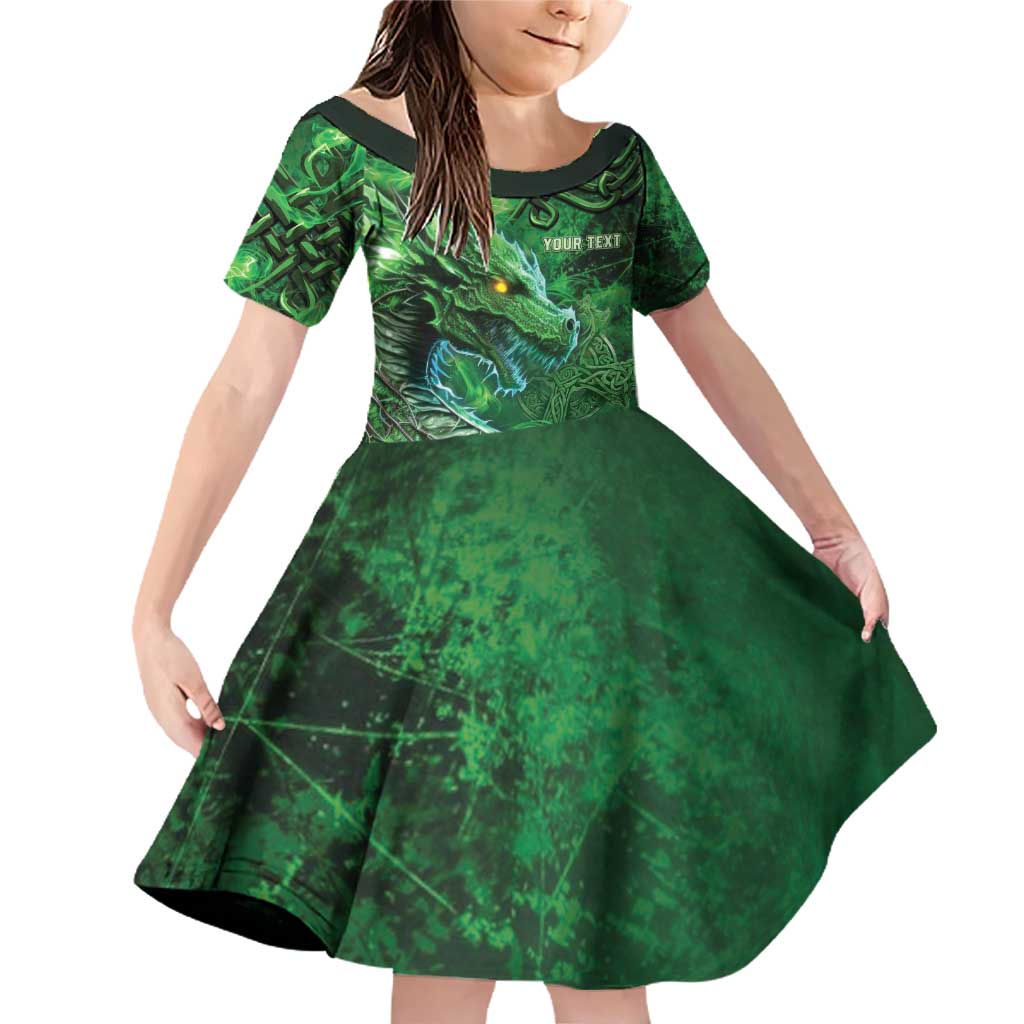 Personalized Ireland Celtic Family Matching Off Shoulder Short Dress and Hawaiian Shirt Irish Roots Dragon Soul - Wonder Print Shop