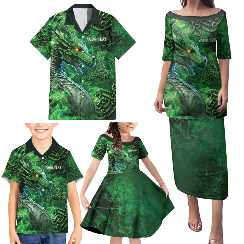 Personalized Ireland Celtic Family Matching Puletasi and Hawaiian Shirt Irish Roots Dragon Soul - Wonder Print Shop