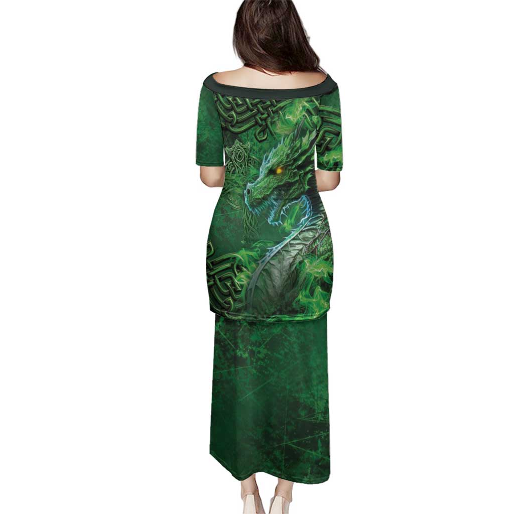 Personalized Ireland Celtic Family Matching Puletasi and Hawaiian Shirt Irish Roots Dragon Soul - Wonder Print Shop