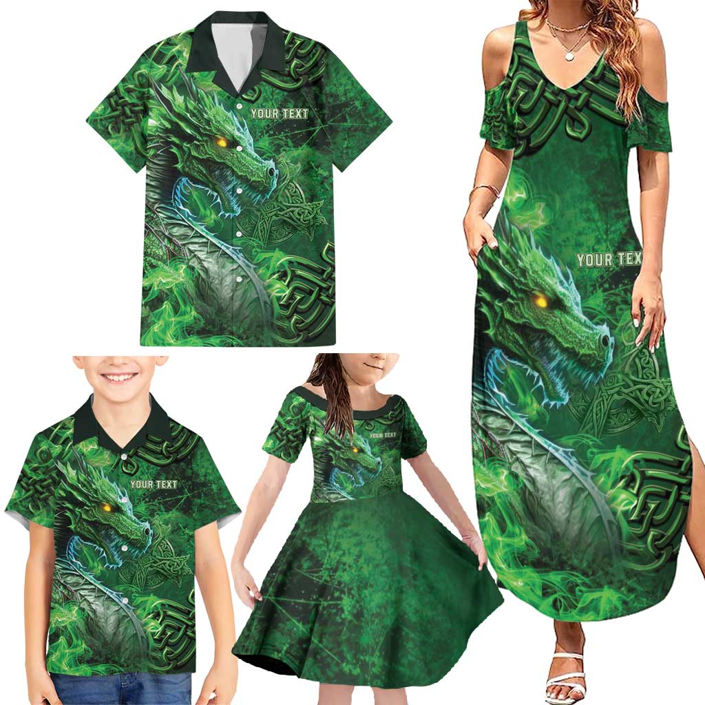 Personalized Ireland Celtic Family Matching Summer Maxi Dress and Hawaiian Shirt Irish Roots Dragon Soul - Wonder Print Shop