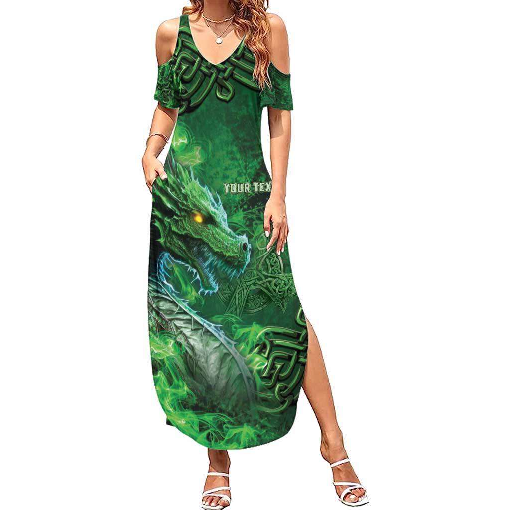Personalized Ireland Celtic Family Matching Summer Maxi Dress and Hawaiian Shirt Irish Roots Dragon Soul - Wonder Print Shop