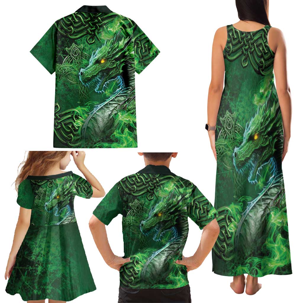 Personalized Ireland Celtic Family Matching Tank Maxi Dress and Hawaiian Shirt Irish Roots Dragon Soul - Wonder Print Shop
