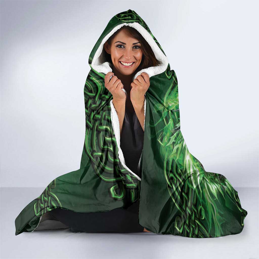 Personalized Ireland Celtic Hooded Blanket Irish Roots Dragon Soul - Wonder Print Shop