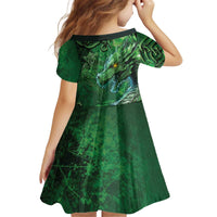 Personalized Ireland Celtic Kid Short Sleeve Dress Irish Roots Dragon Soul - Wonder Print Shop