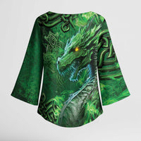 Personalized Ireland Celtic Kimono Sleeve Blouse Irish Roots Dragon Soul - Wonder Print Shop