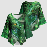 Personalized Ireland Celtic Kimono Sleeve Blouse Irish Roots Dragon Soul - Wonder Print Shop