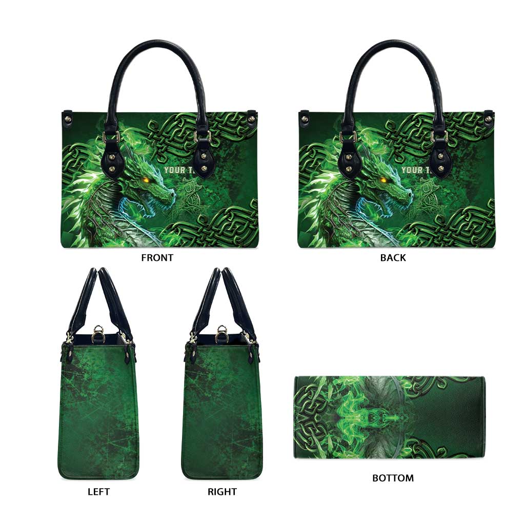 Personalized Ireland Celtic Leather Bag Irish Roots Dragon Soul - Wonder Print Shop