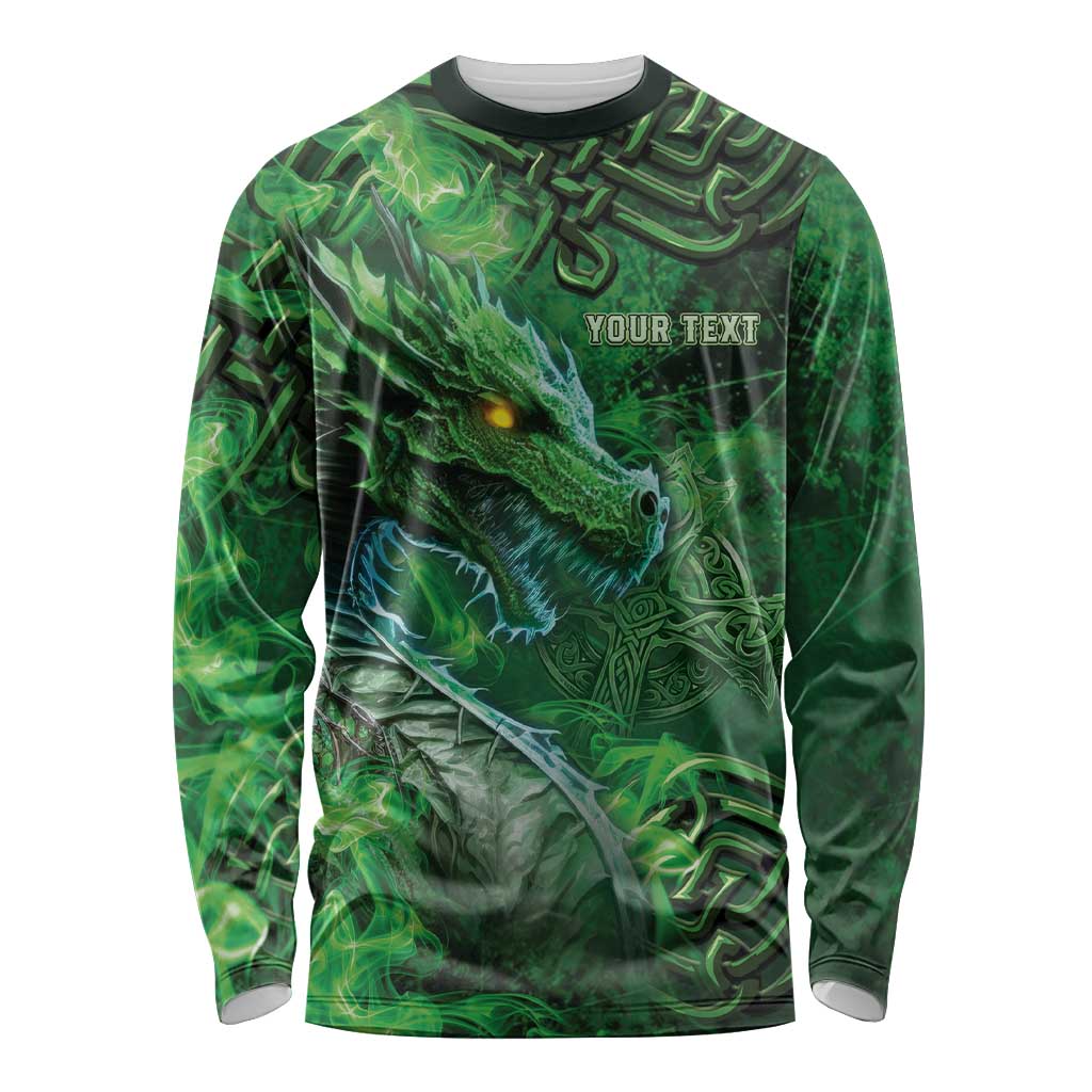 Personalized Ireland Celtic Long Sleeve Shirt Irish Roots Dragon Soul - Wonder Print Shop