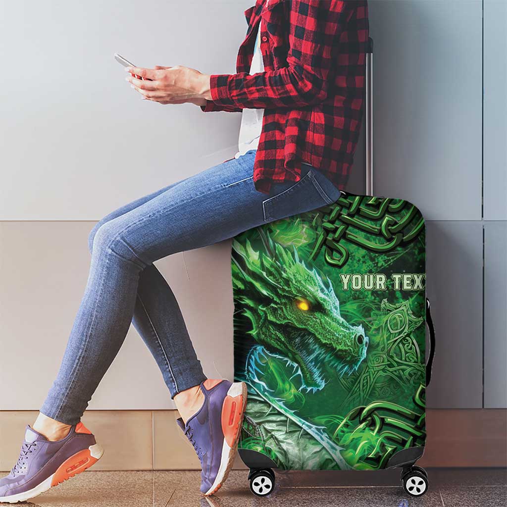 Personalized Ireland Celtic Luggage Cover Irish Roots Dragon Soul - Wonder Print Shop