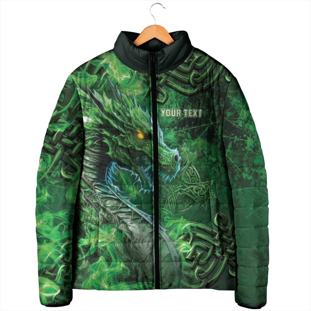 Personalized Ireland Celtic Padded Jacket Irish Roots Dragon Soul - Wonder Print Shop